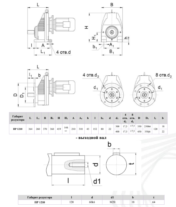 Габариты и присоединительные размеры